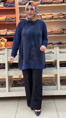 Cupra Desenli Tunik Lacivert/262854 - Thumbnail