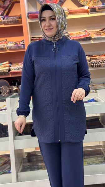 Dalga Desenli Takım Lacivert/3981