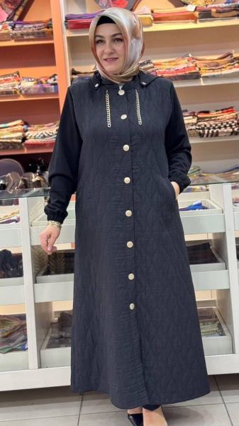 Damla Desen Detaylı Kap Siyah/2901