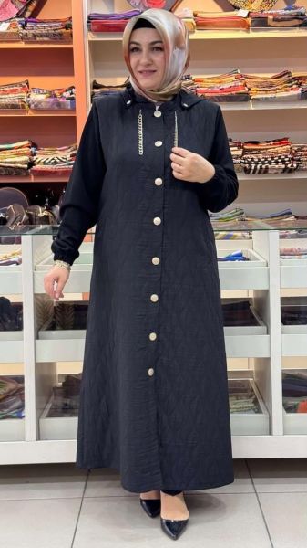 Damla Desen Detaylı Kap Siyah/2901