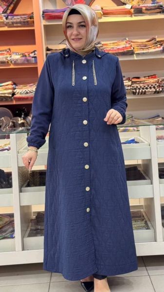 Damla Desen Detaylı Kap Lacivert/2901