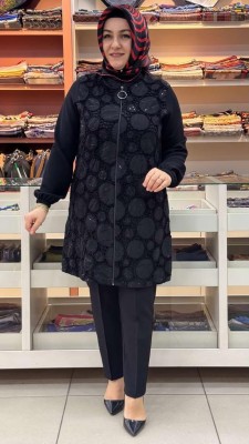 Haya - Dantel Detaylı Kap Siyah/1667