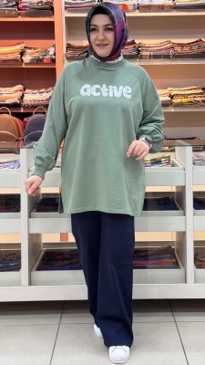 Ekru - Dantel Detaylı Sweat Tunik Çağla/3118