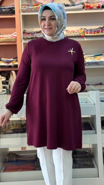 Deniz Yıldızı Detaylı Tunik Bordo/251784