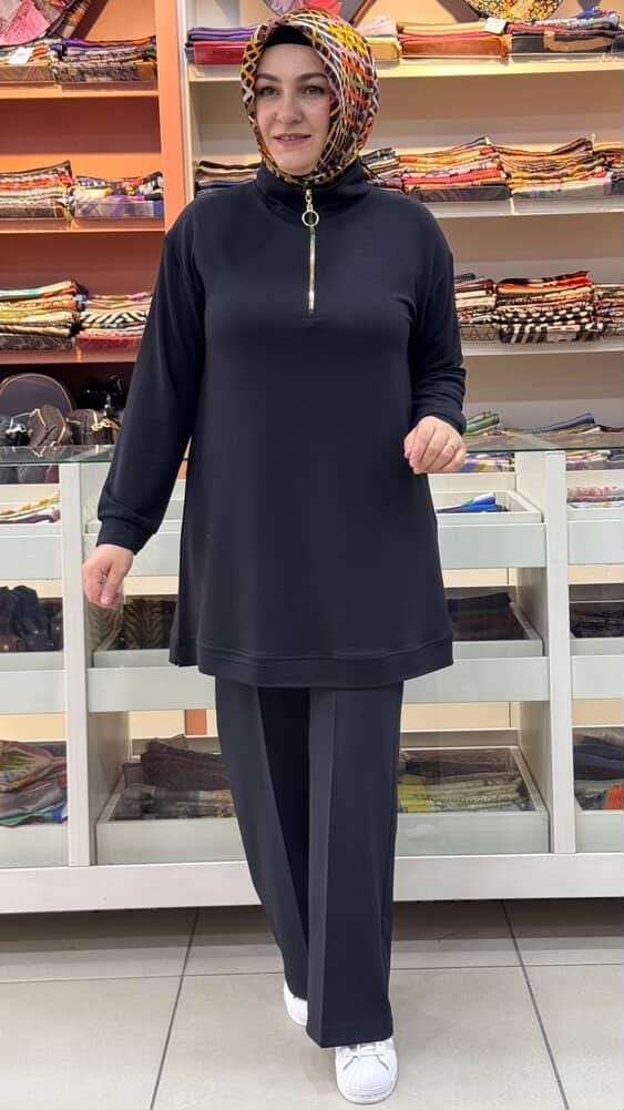Kado - Dİk Yaka Fermuarlı Tunik Siyah/257294
