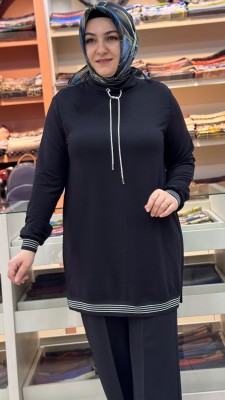 Dik Yaka Tunik Siyah/257598 - Thumbnail