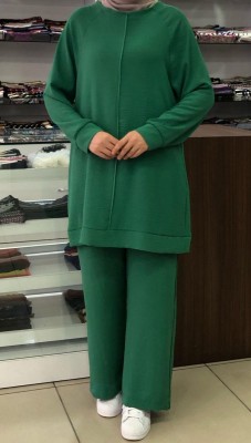  - Dikiş Detaylı İkili Takım Benetton Yeşili / 24191