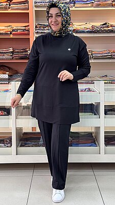 Kado - Dikiş Detaylı Pantolonlu Takım Siyah / 263702 