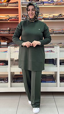 Kado - Dikiş Detaylı Pantolonlu Takım Haki / 263702