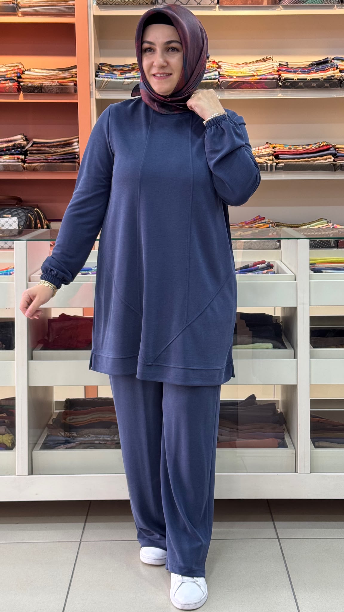 Kado - Dikiş Detaylı Pantolonlu Takım Lacivert/268220 