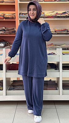 Kado - Dikiş Detaylı Pantolonlu Takım Lacivert/268220 