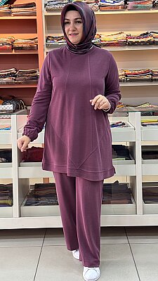 Kado - Dikiş Detaylı Pantolonlu Takım Bordo/268220 