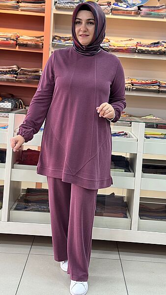 Dikiş Detaylı Pantolonlu Takım Bordo/268220 