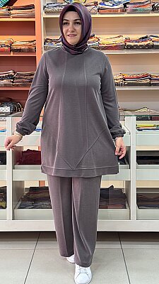 Kado - Dikiş Detaylı Pantolonlu Takım Vizon/268220
