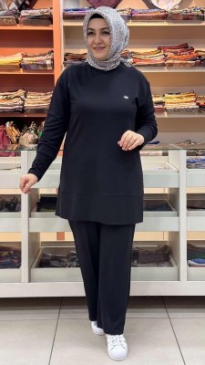 Dikiş Detaylı Takım Siyah/257272 - Thumbnail