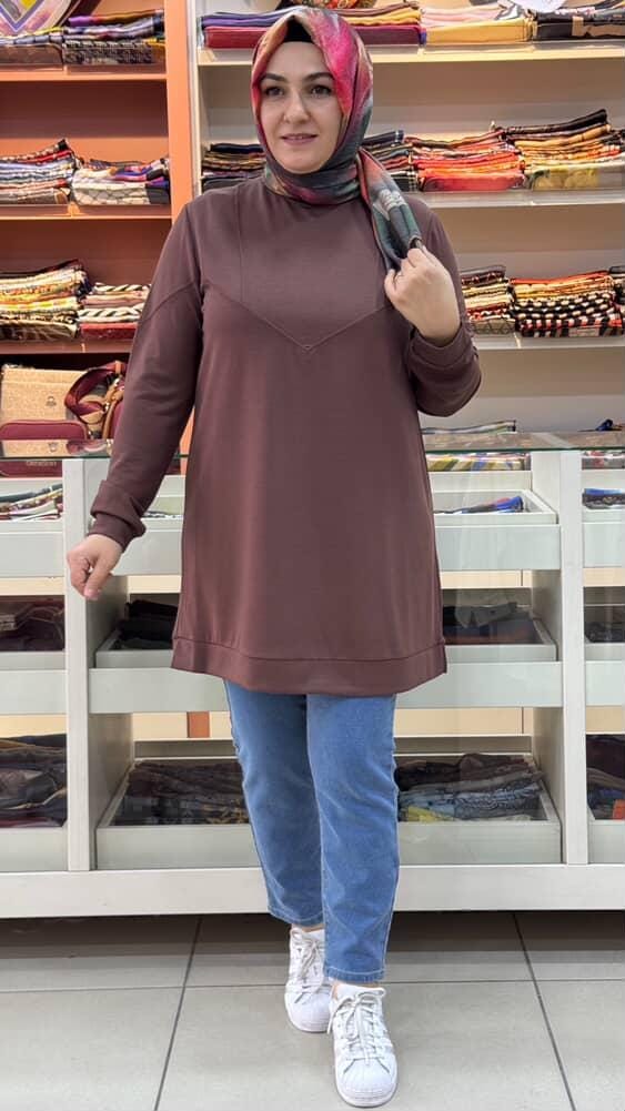 Kado - Dikiş Detaylı Tunik Kahve/257320