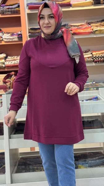 Dikiş Detaylı Tunik Bordo/257320