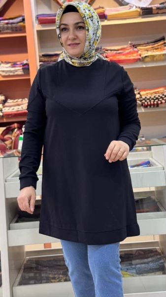 Dikiş Detaylı Tunik Siyah/257320