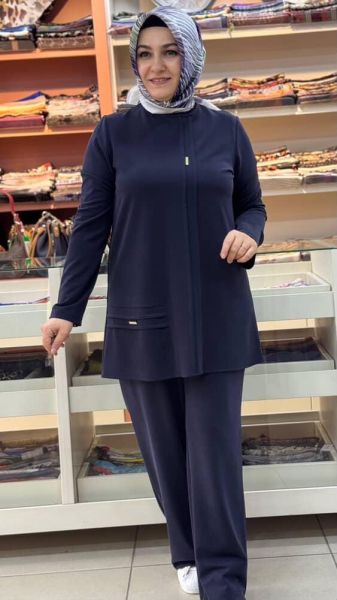 Dikiş Ve Metal Detaylı Takım Lacivert/27141