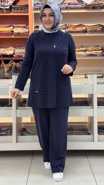 Dikiş Ve Metal Detaylı Takım Lacivert/27141