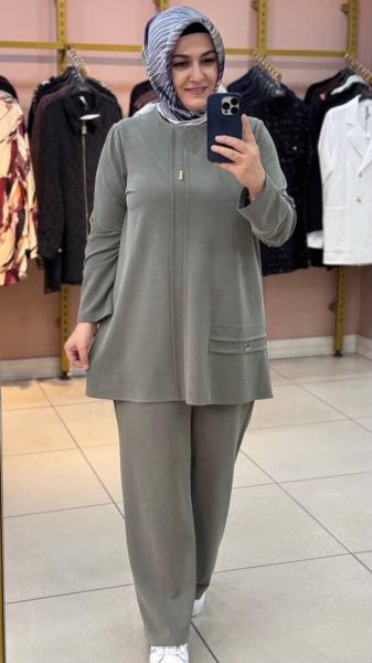 Dikiş Ve Metal Detaylı Takım Haki/27141