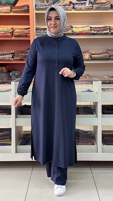 Kado - Düğme Detaylı Takım Lacivert / 268186