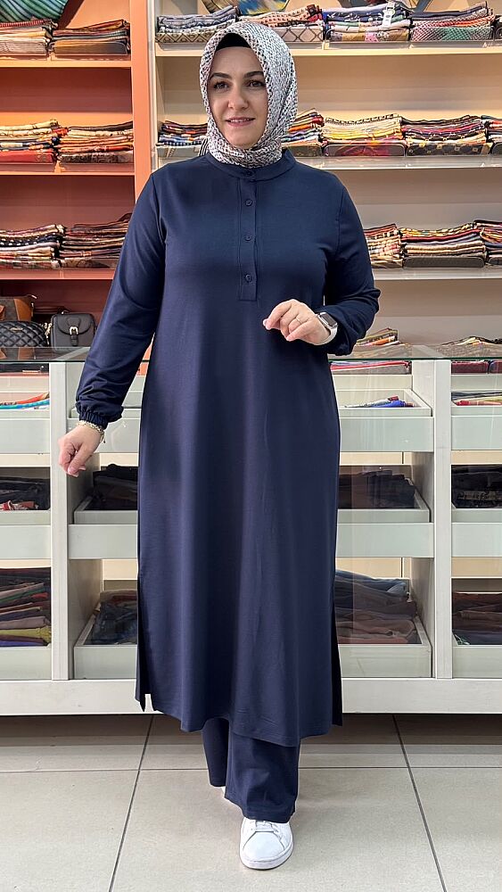 Düğme Detaylı Takım Lacivert / 268186