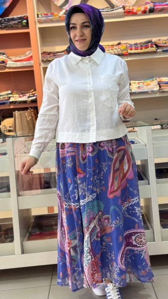 Eteği Desenli Takım Morcivert/6133