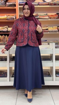 Puane - Etnik Desenli Ceket Lacivert/32447