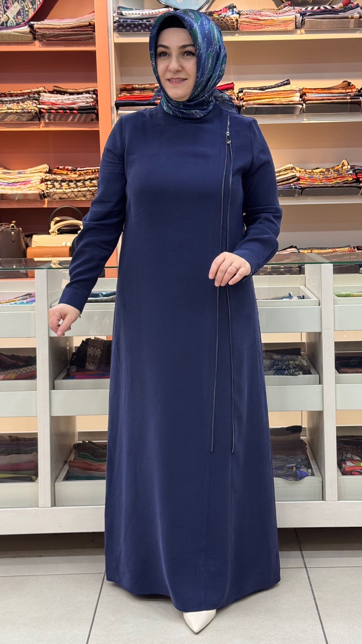 Gaze - Fermuar Detaylı Elbise Lacivert/5249