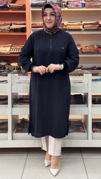 Fermuar Detaylı Tunik Siyah/ 251491