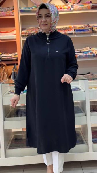 Fermuar Detaylı Tunik Siyah/ 251491