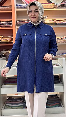 Fermuarlı Kap İndigo/2611660 - Thumbnail