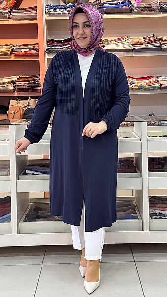 File Detaylı Ceket Lacivert/4186 