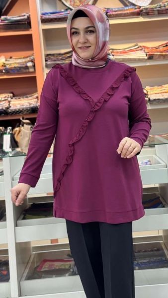 Fırfırlı Tunik Bordo/257408