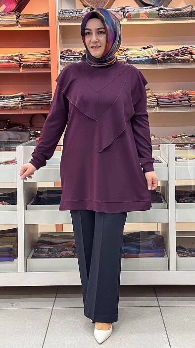 Fırfırlı Tunik Bordo/268504  