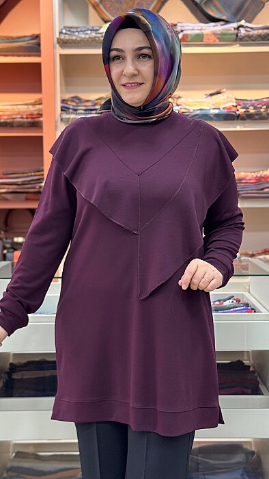 Fırfırlı Tunik Bordo/268504   - 2