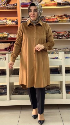 Selam - Fitilli Kadife Tunik Camel/5340