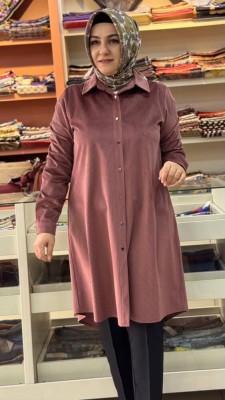 Fitilli Kadife Tunik Gül/5340 - Thumbnail