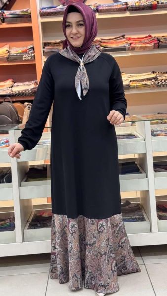 Flar Detaylı Elbise Siyah/3618