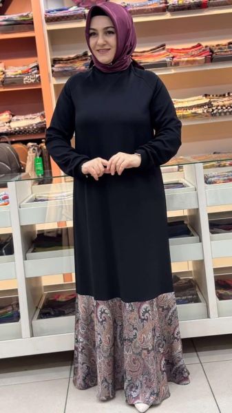 Flar Detaylı Elbise Siyah/3618