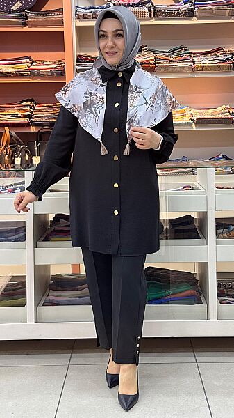 Fular Detaylı Tunik Siyah/261165 