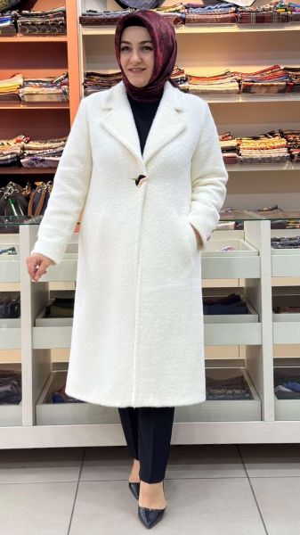 Gold Düğmeli Kaban Ekru/92191