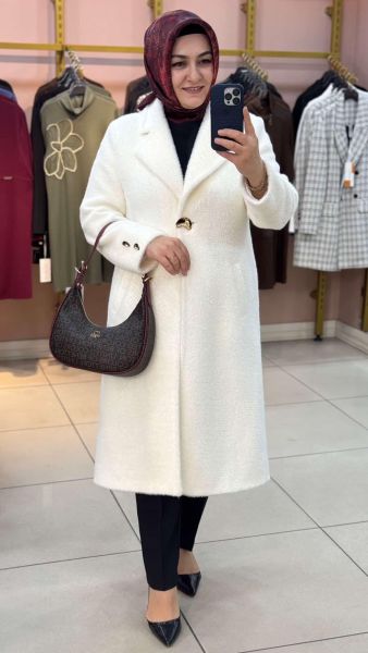 Gold Düğmeli Kaban Ekru/92191