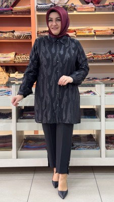 Gömleği Jakarlı İçli Dışlı Takım Siyah/41671 - Thumbnail