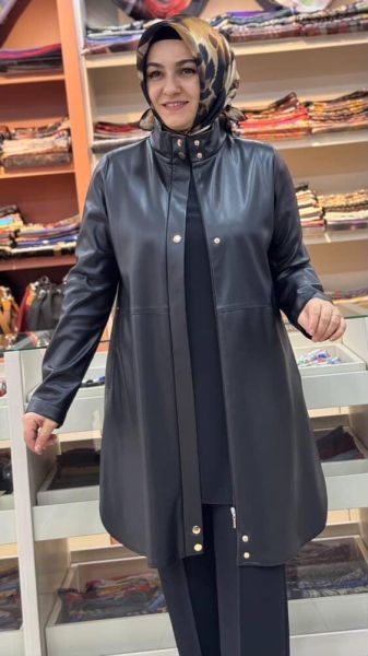 İçi Nubuk Kaplı Deri Ceket Siyah/24138