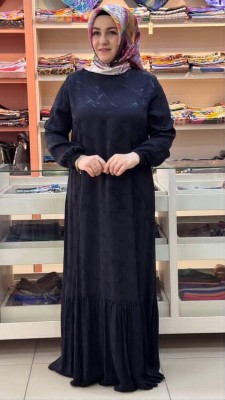 Janset - Jakarlı Elbise Siyah/83571