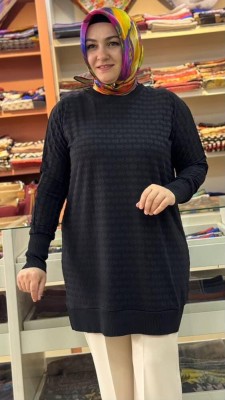 Jakarlı Tunik Siyah/257344 - Thumbnail