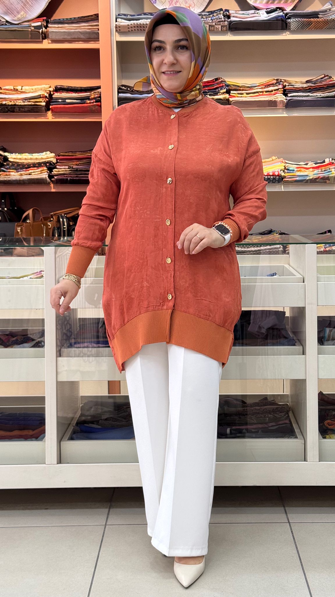 Kado - Jakarlı Tunik Turuncu/26864