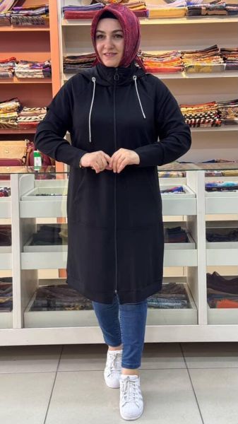 Kanguru Cepli Kapşonlu Kap Siyah/257172